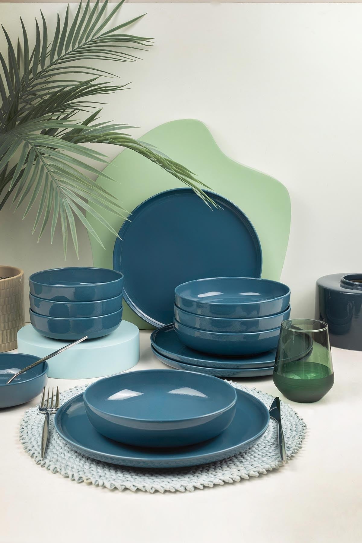 Set veselă (12 piese), MOD12Y1A740925, Albastru închis