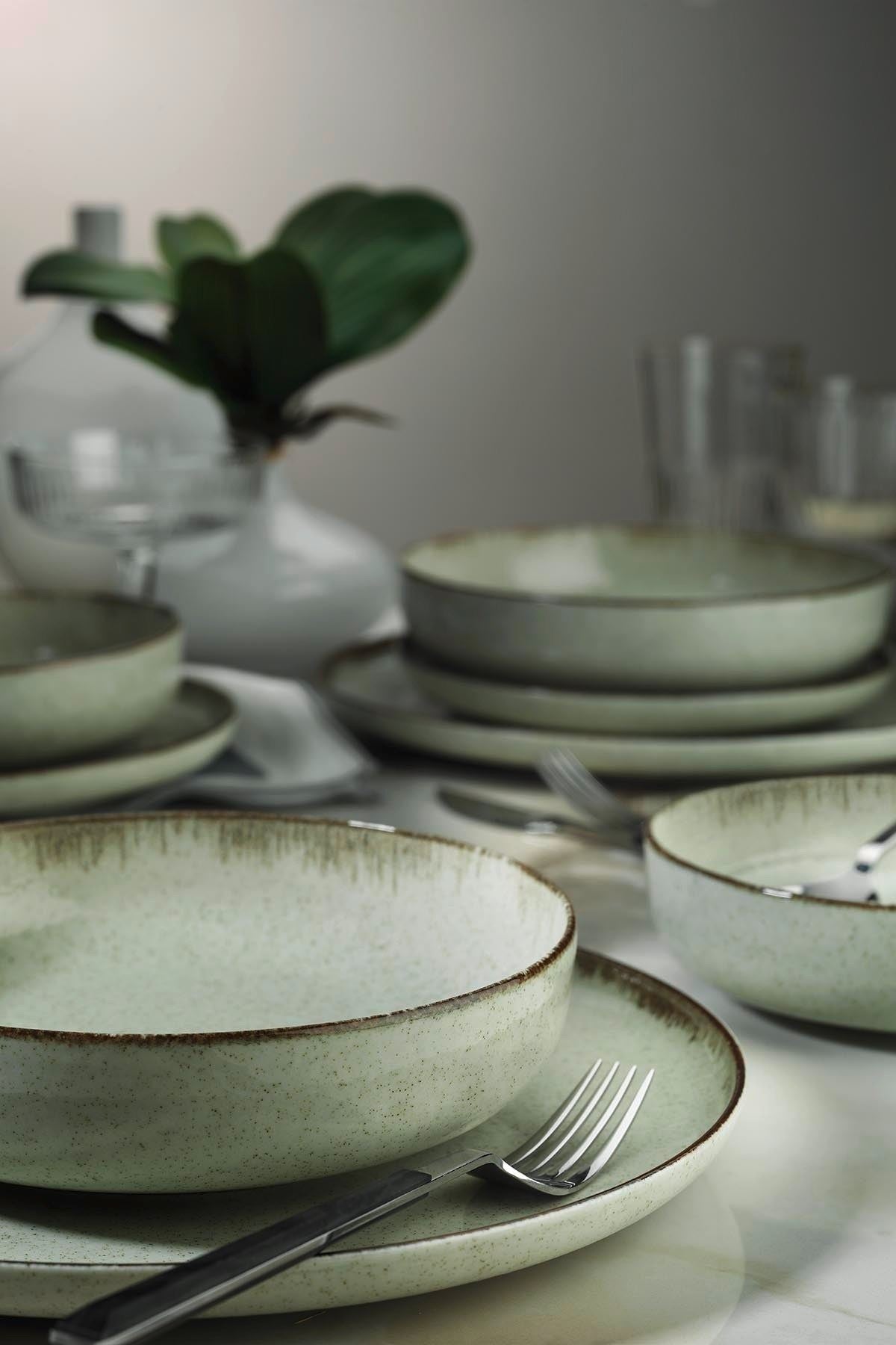 Set veselă (12 piese), MOD12Y1730P03, Verde