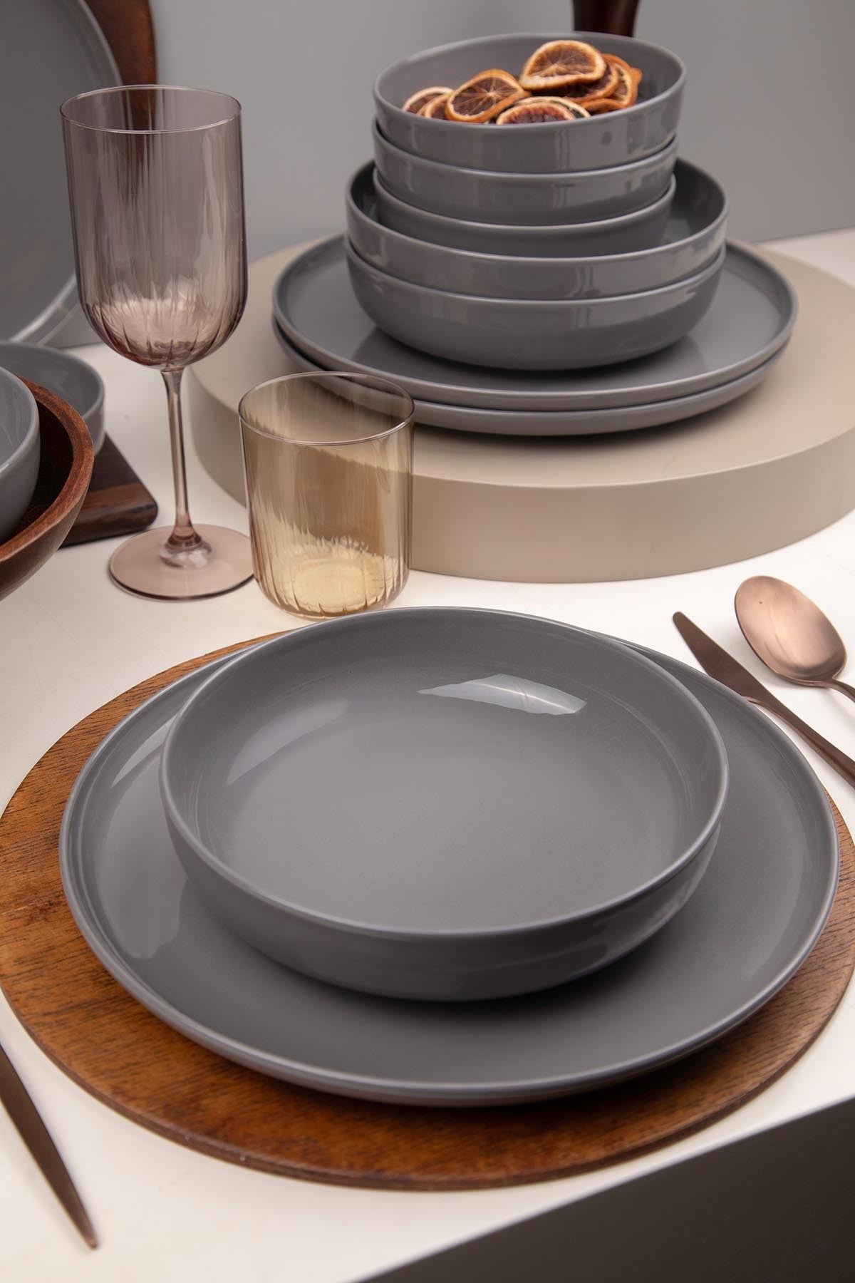 Set veselă (12 piese), MOD12Y1A740800, Antracit