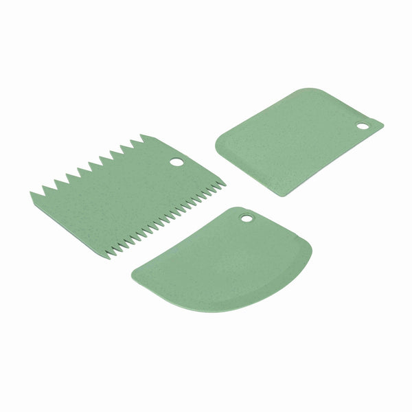 Set 3 spatule patiserie PD-3204, verde, plastic, 10x13 cm