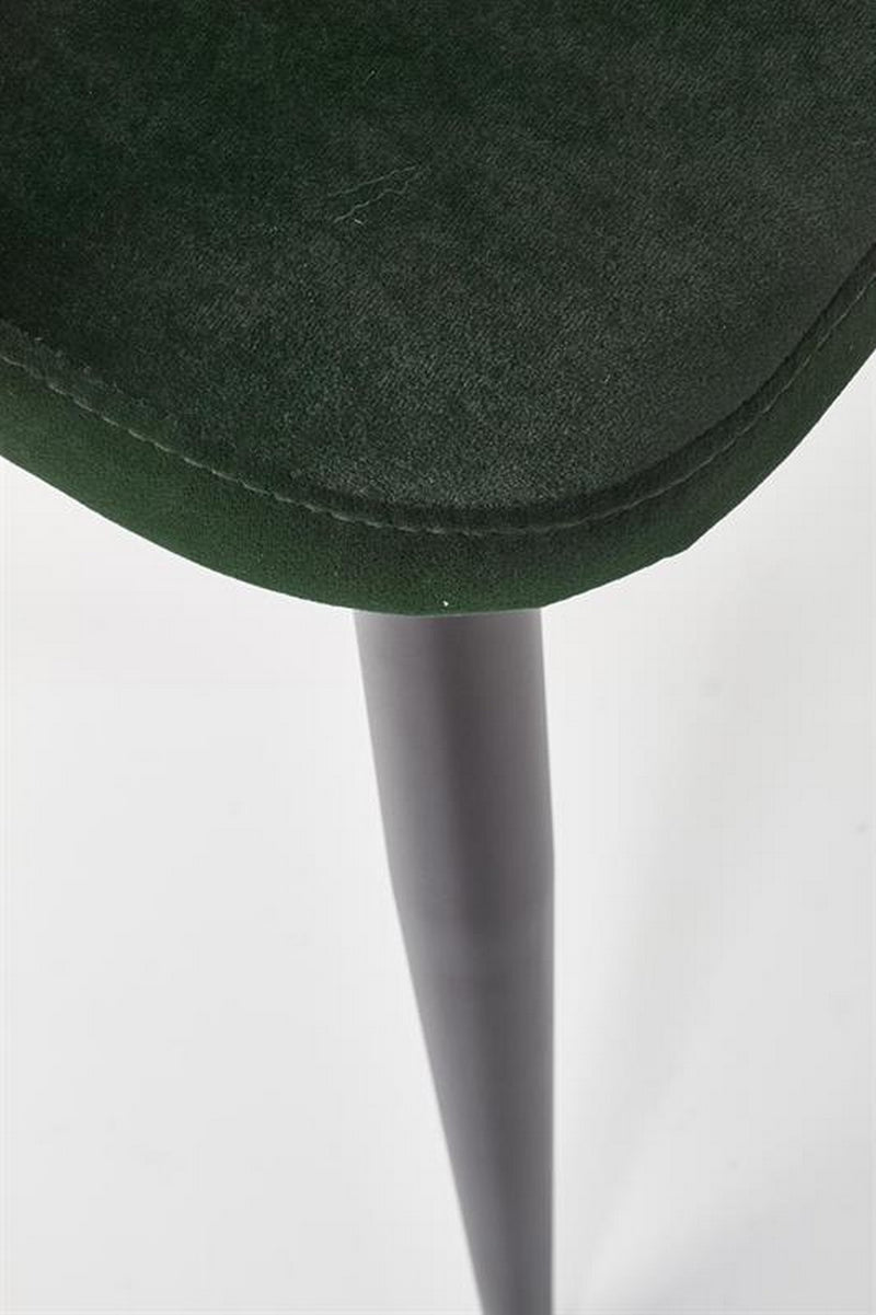 Scaun K364, verde inchis/negru, stofa catifelata/metal, 55x55x88 cm