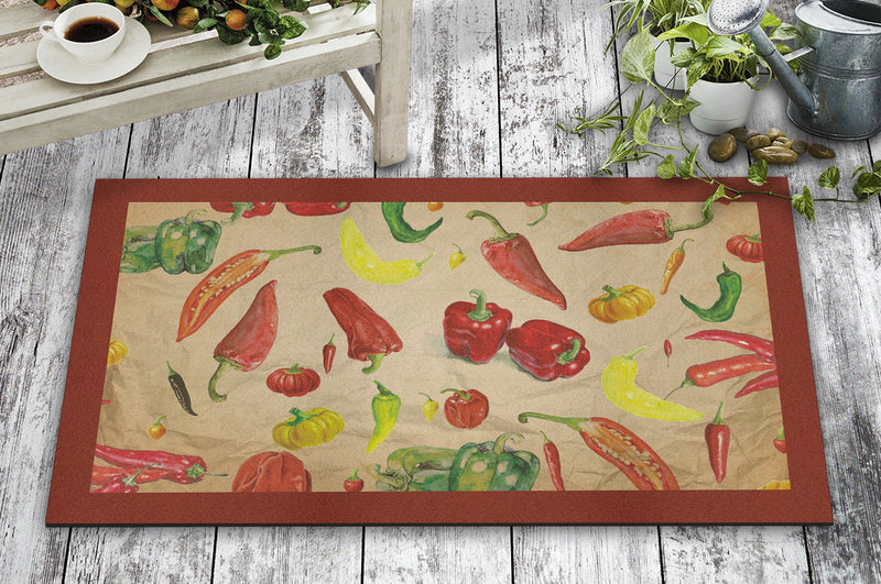 Covor intrare PEPPER, 45x70 cm, forma dreptunghiulara, pasla/PVC, multicolor