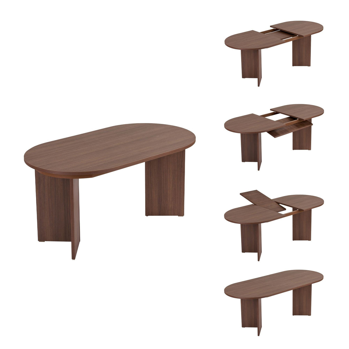 Masă dining extensibilă, Sorell - Milano Walnut, Nuc Milano