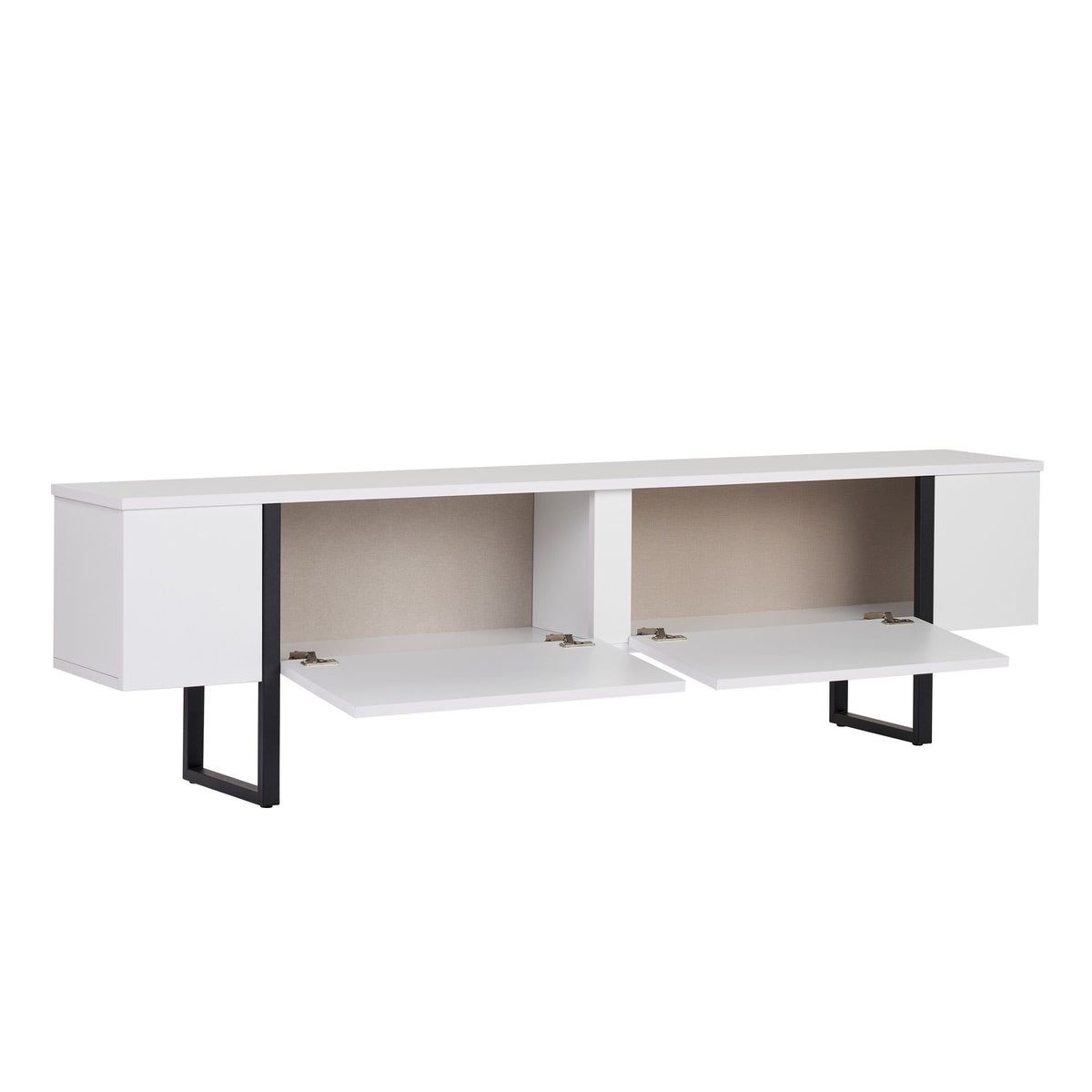 Comodă TV, Onera - White, Black, Alb / Negru