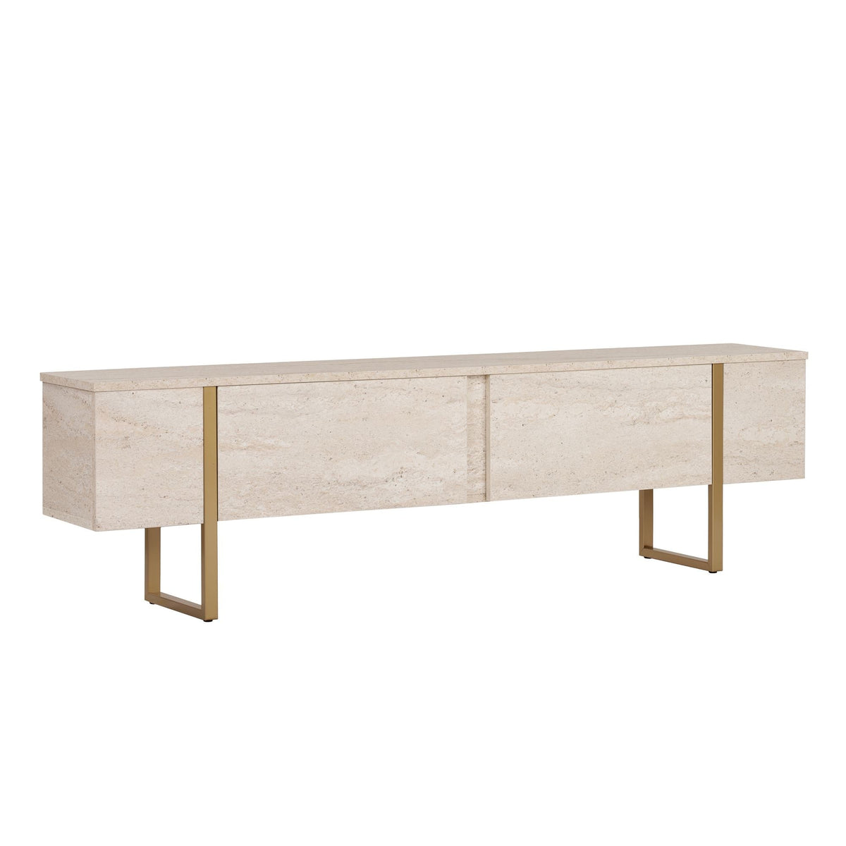 Comodă TV, Onera - Travertine, Gold, Travertin / Auriu