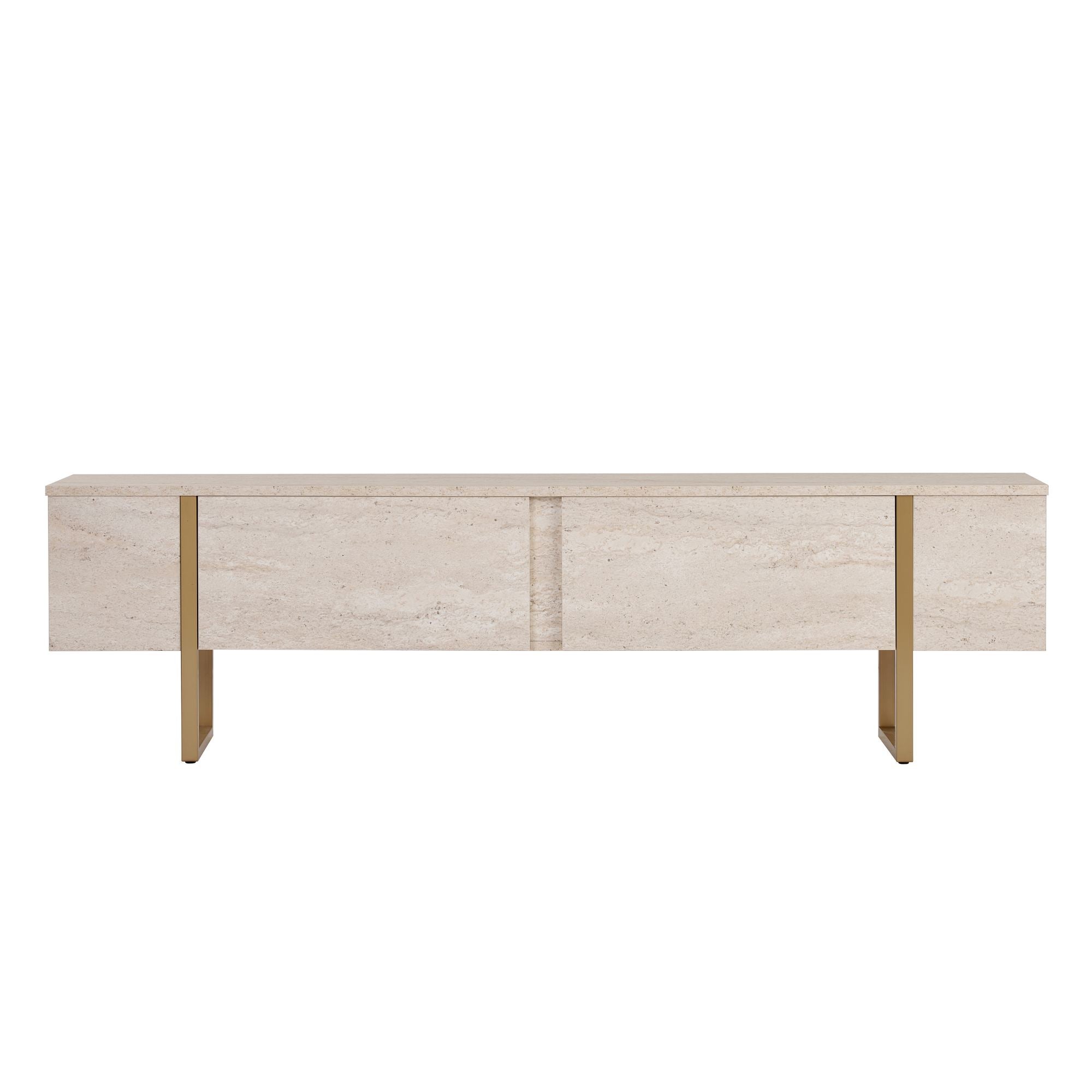 Comodă TV, Onera - Travertine, Gold, Travertin / Auriu
