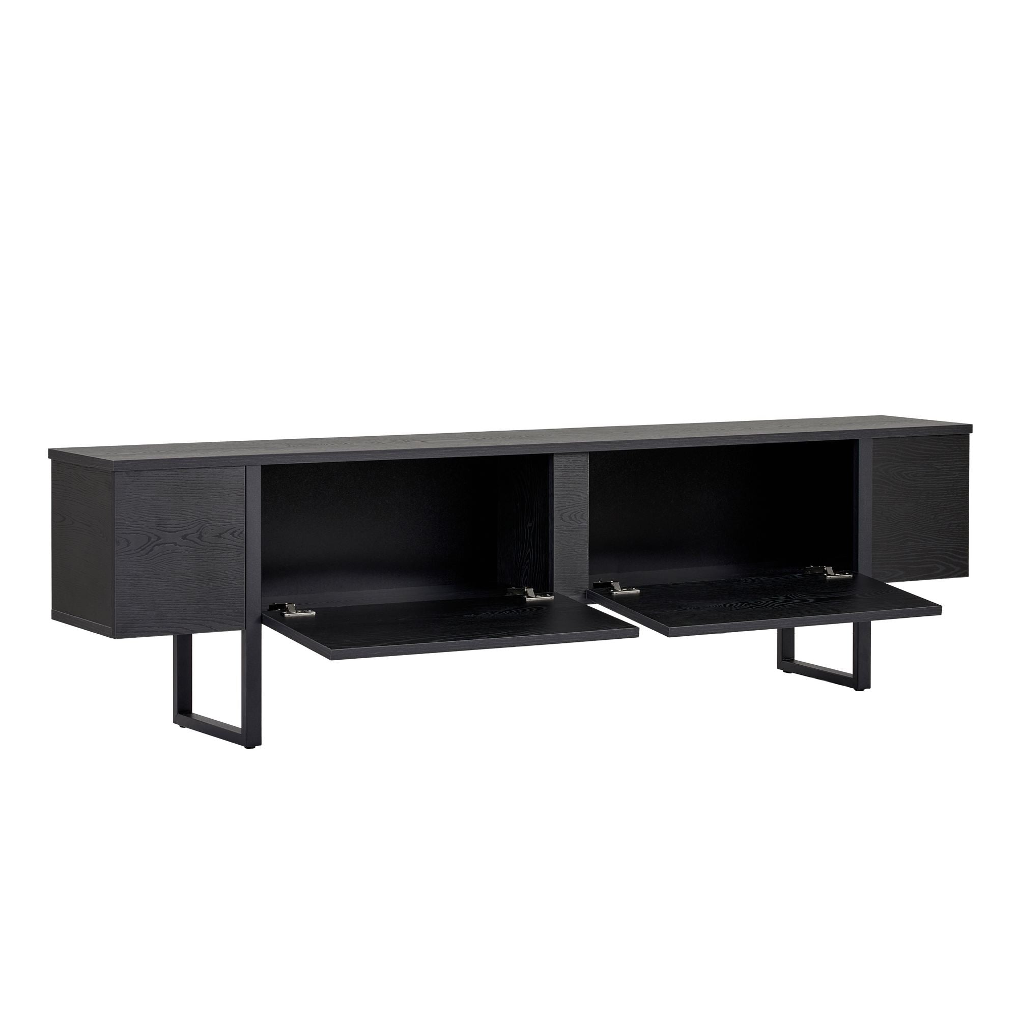 Comodă TV, Onera - Wood Black, Black, Lemn Negru / Negru