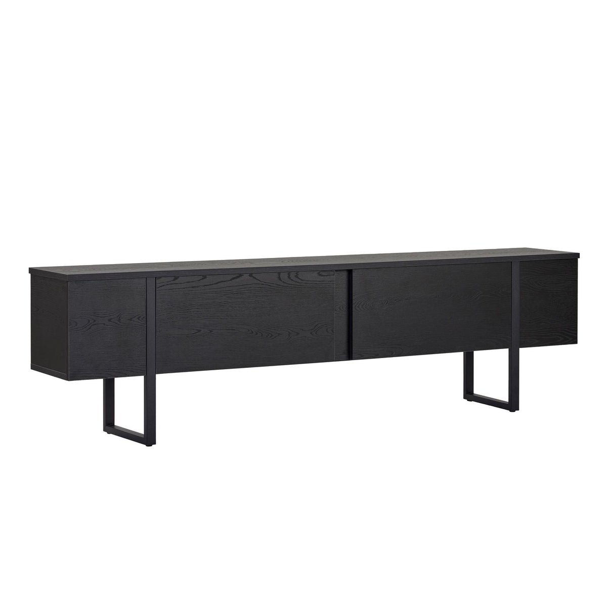 Comodă TV, Onera - Wood Black, Black, Lemn Negru / Negru