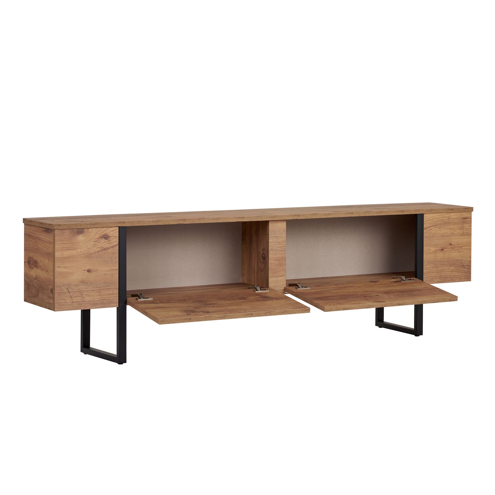 Comodă TV, Onera - Atlantic Pine, Black, Pin Atlantic / Negru