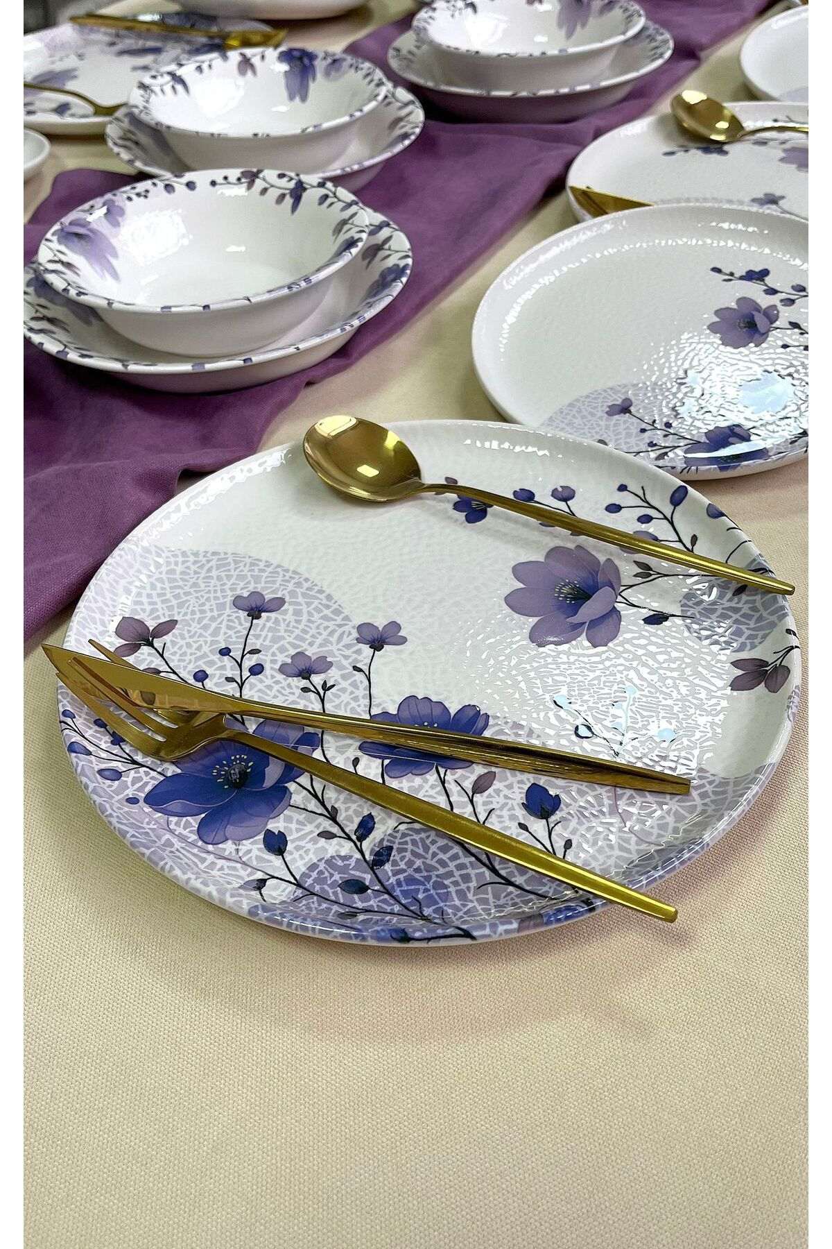 Set veselă (24 piese), BaharRolyefliLux24, Multicolor