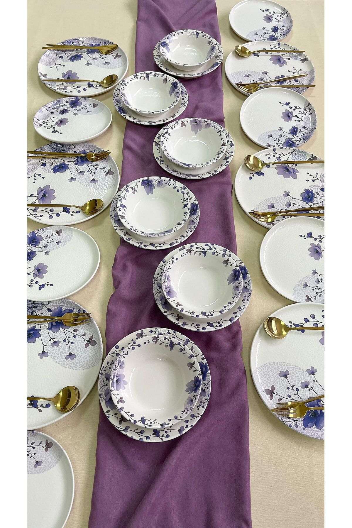 Set veselă (24 piese), BaharRolyefliLux24, Multicolor