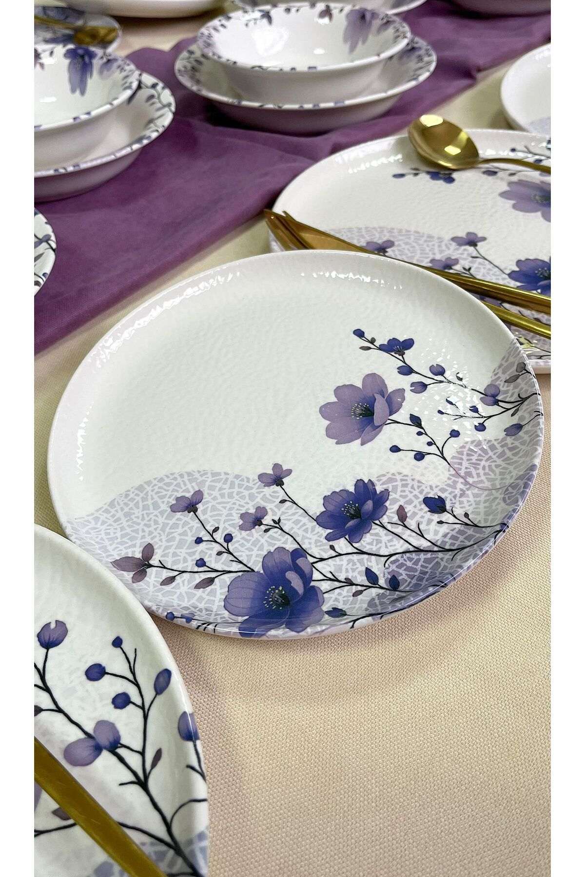 Set veselă (24 piese), BaharRolyefliLux24, Multicolor