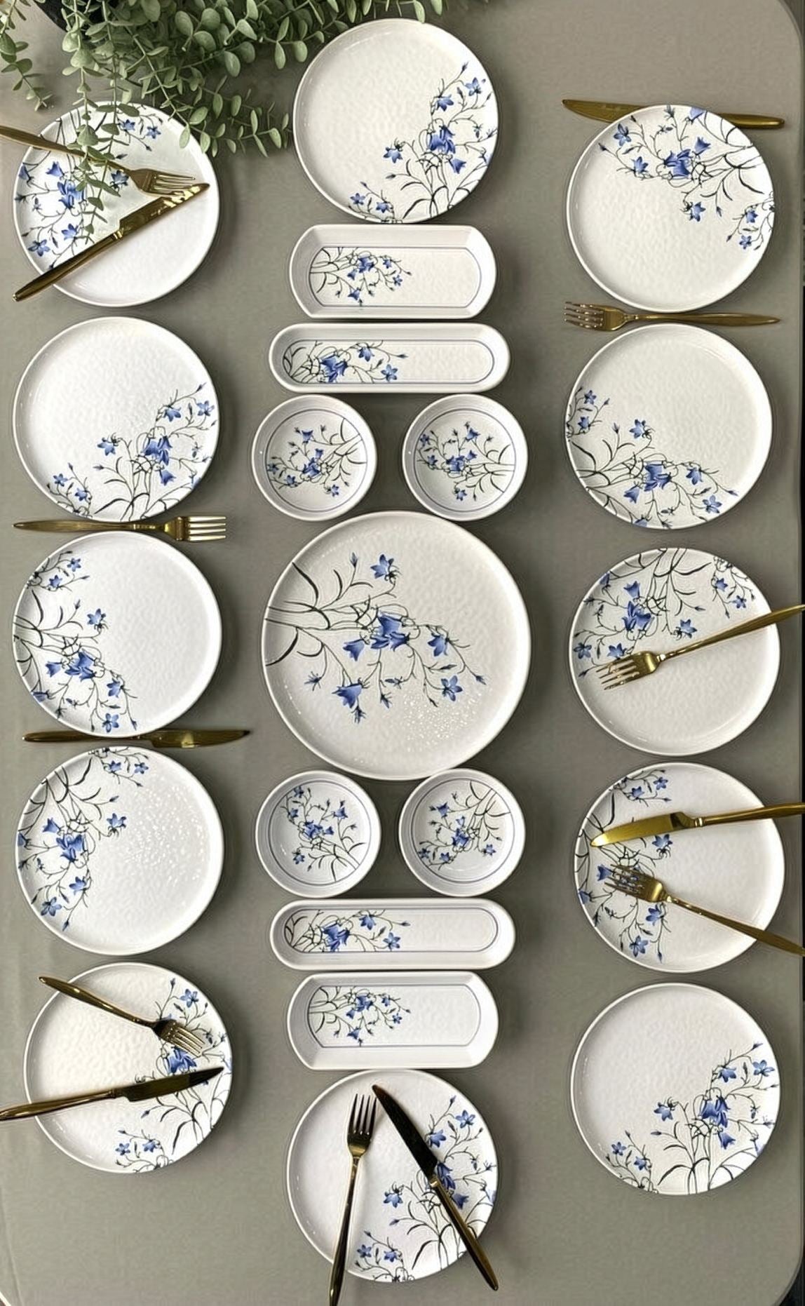Set mic dejun (21 piese), Seed Blue 21, Albastru / Alb