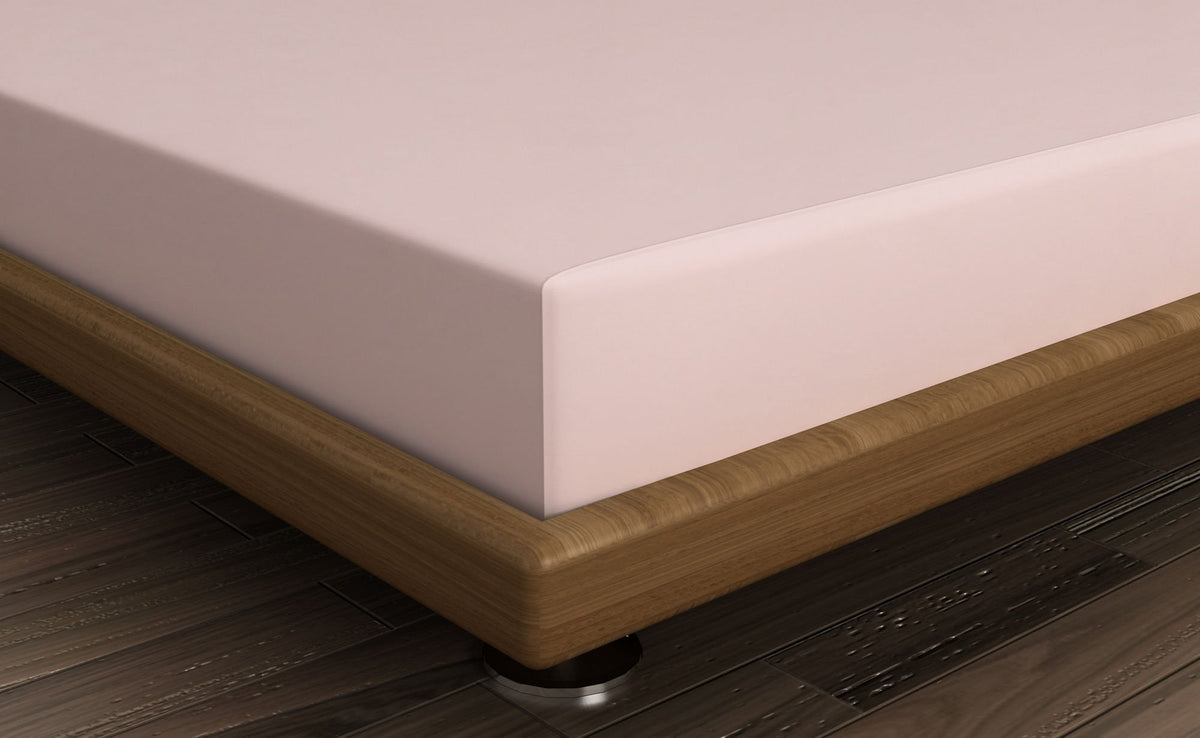 Cearșaf pat single cu elastic ranforce, Dusty Rose, Roz prăfuit