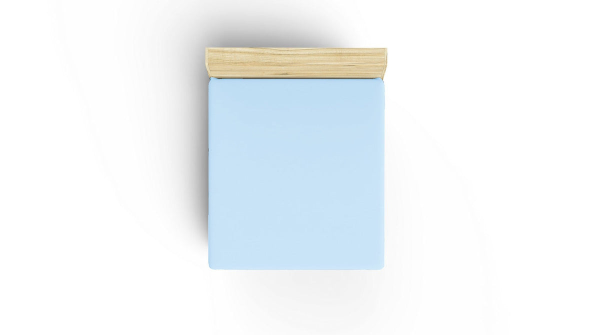 Cearșaf pat single cu elastic ranforce, Light Blue, Albastru deschis