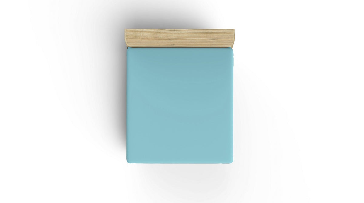 Cearșaf pat single cu elastic ranforce, Turquoise, Turcoaz