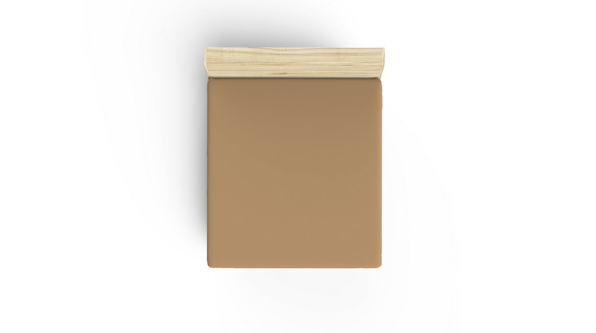 Cearșaf pat single cu elastic ranforce, Light Brown, Maro deschis