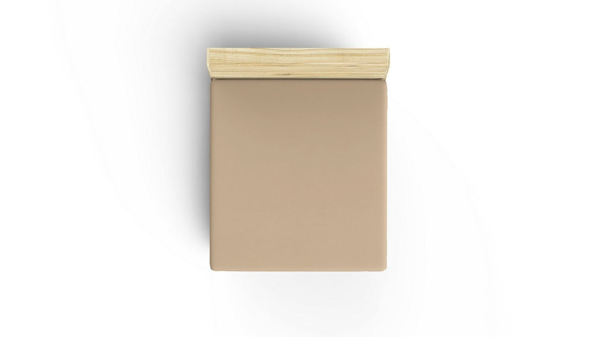 Cearșaf pat dublu cu elastic ranforce, Beige, Bej
