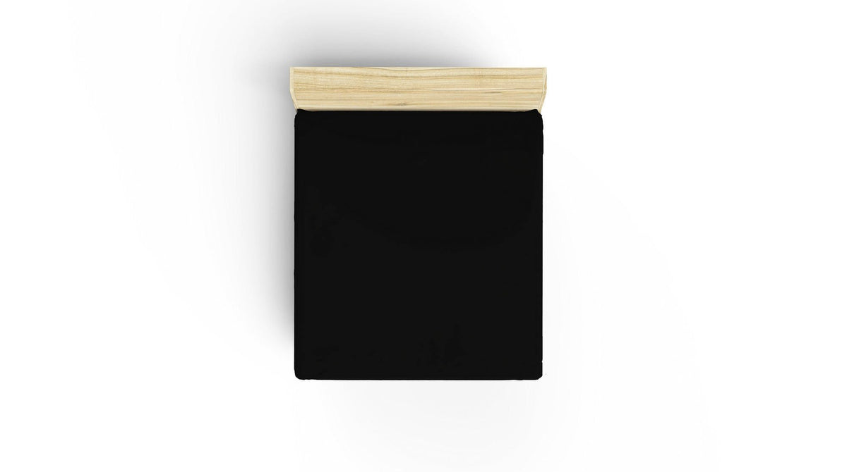 Cearșaf pat dublu cu elastic ranforce, Black, Negru