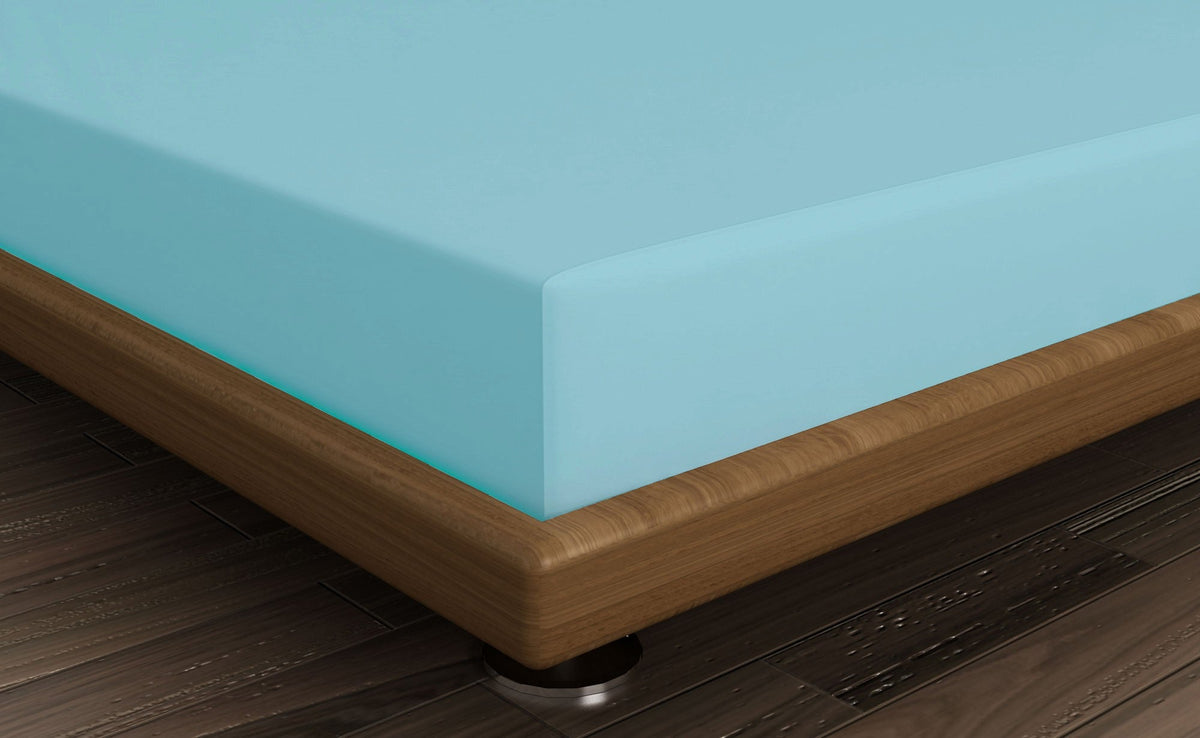 Cearșaf pat dublu cu elastic ranforce, Turquoise, Turcoaz