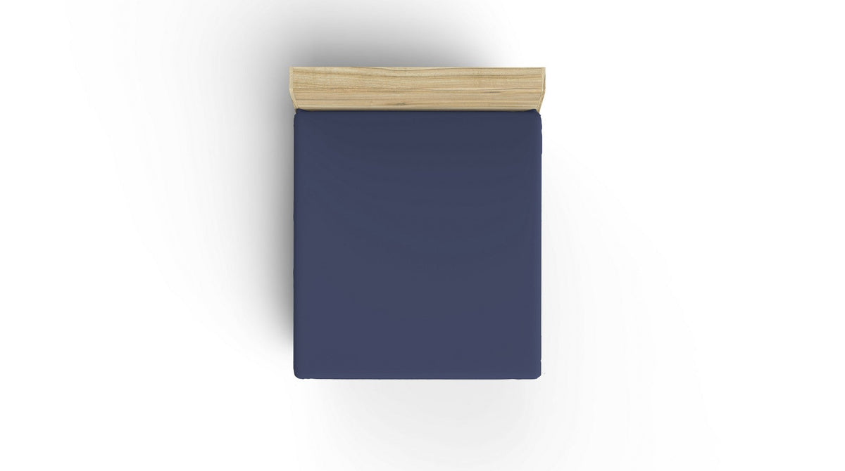 Cearșaf pat king cu elastic ranforce, Dark Blue, Albastru închis