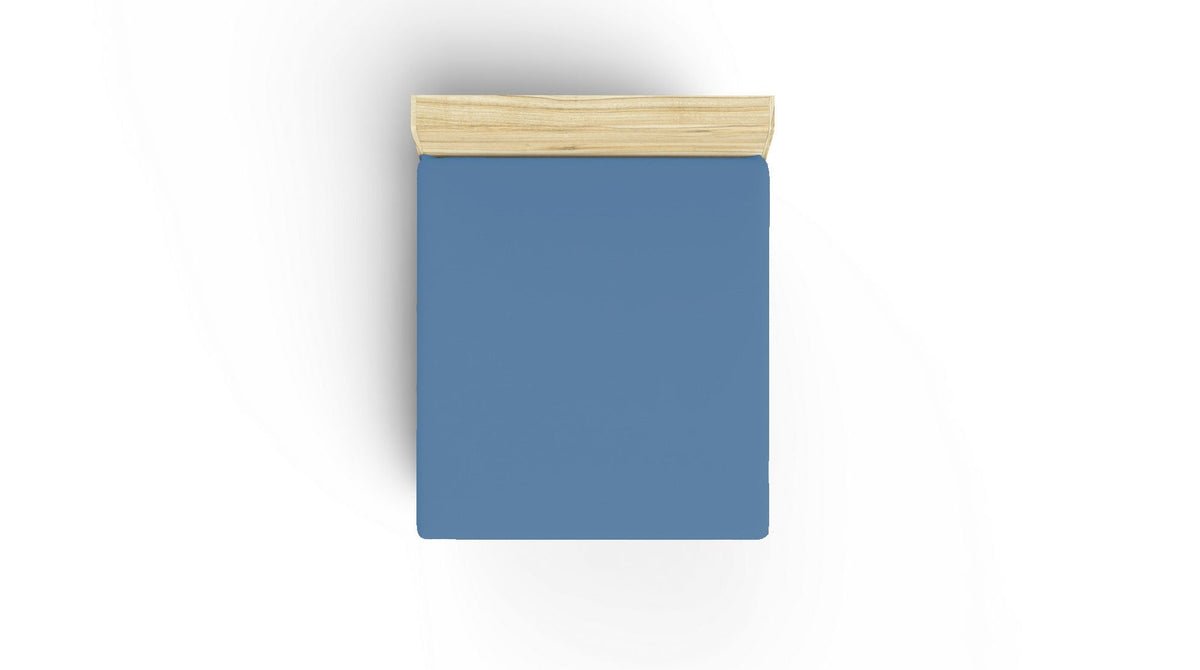 Cearșaf pat king cu elastic ranforce, Blue, Albastru
