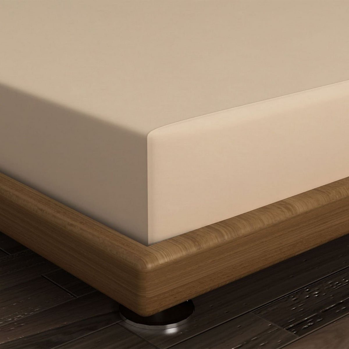 Cearșaf pat super king cu elastic ranforce, Beige, Bej