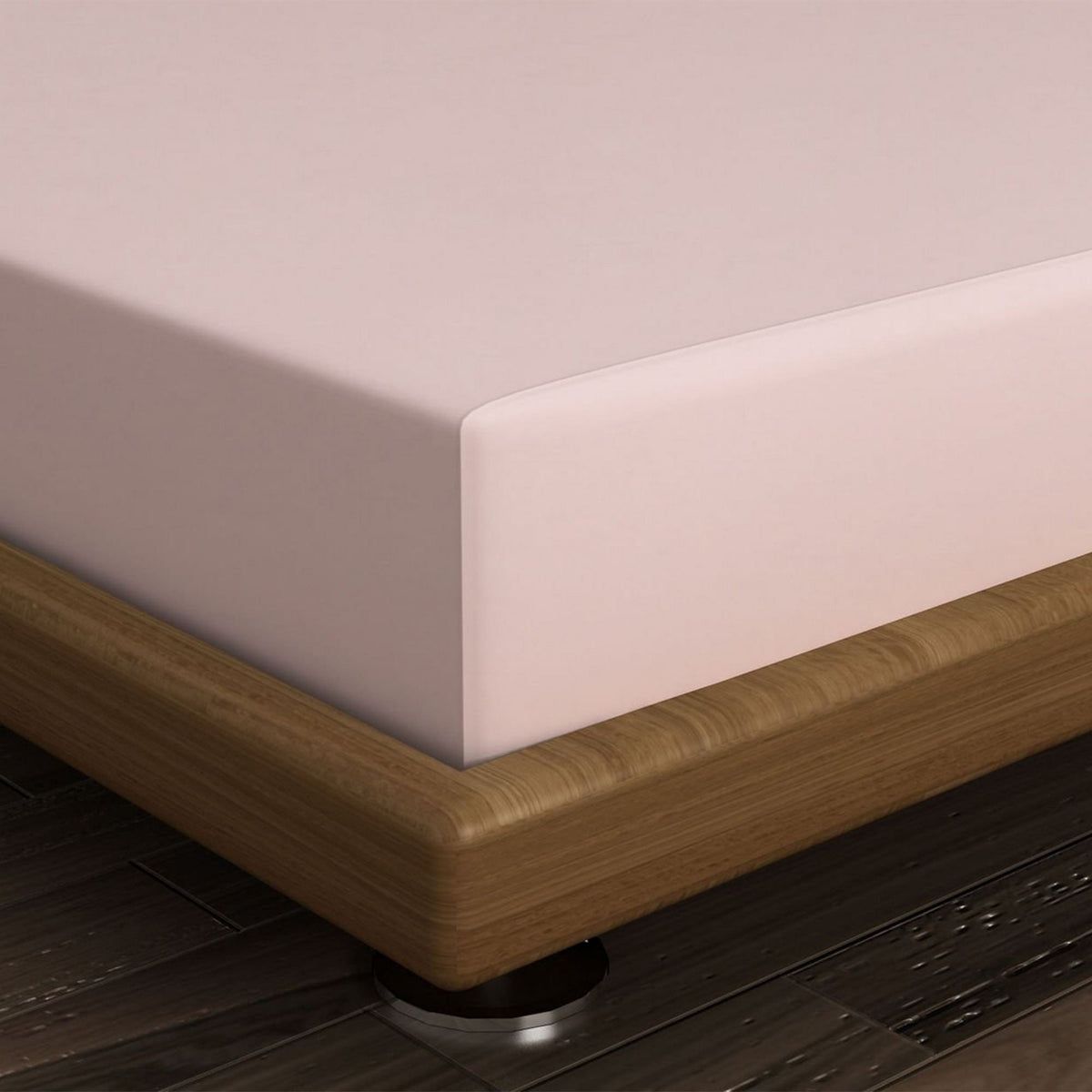 Cearșaf pat super king cu elastic ranforce, Dusty Rose, Roz prăfuit