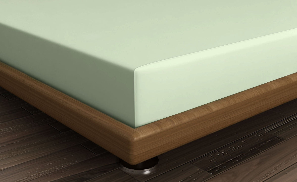 Cearșaf pat super king cu elastic ranforce, Light Green, Verde deschis