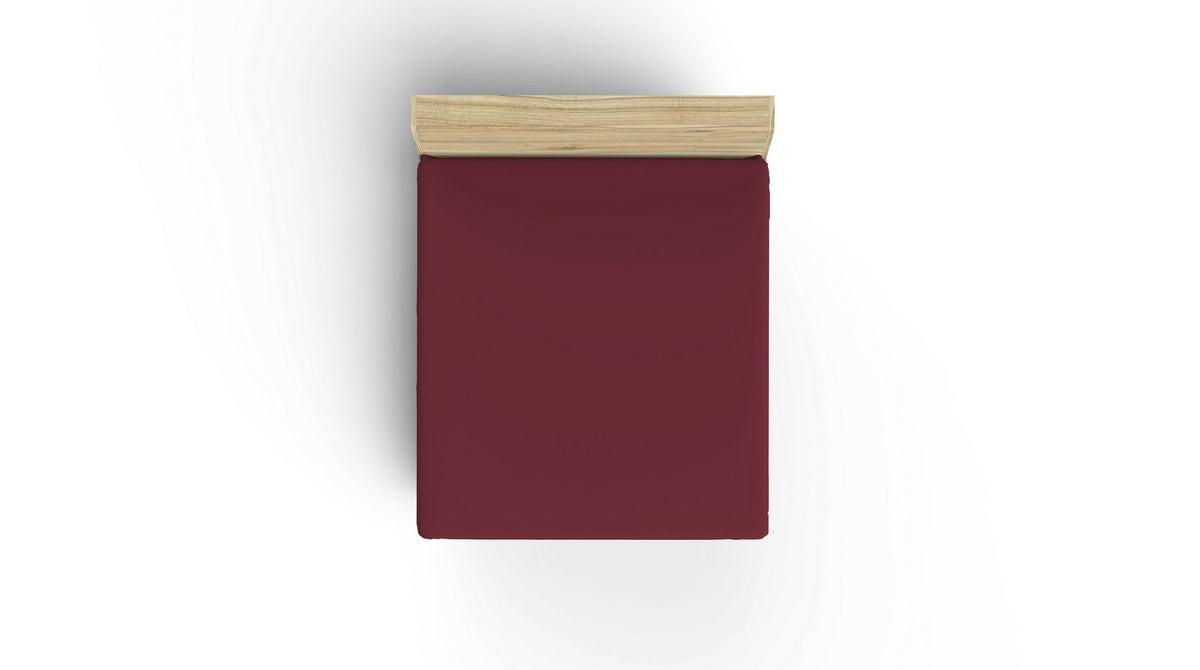 Cearșaf pat super king cu elastic ranforce, Maroon, Vișiniu