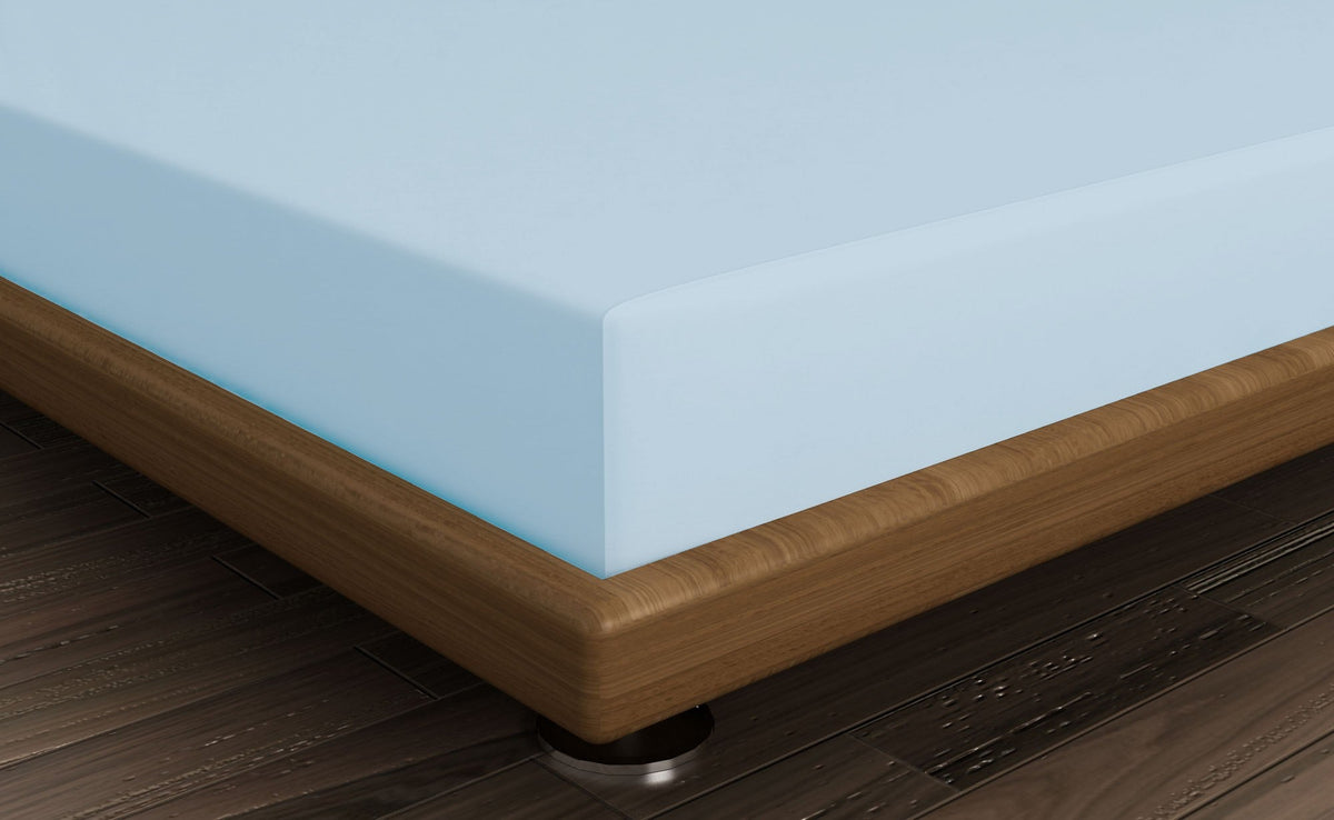 Cearșaf pat super king cu elastic ranforce, Light Blue, Albastru deschis