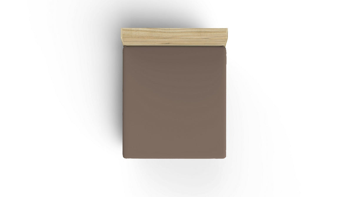 Cearșaf pat super king cu elastic ranforce, Brown, Maro