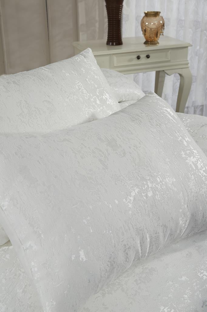 Set cuvertură pat dublu, Slayka - Cream, Crem