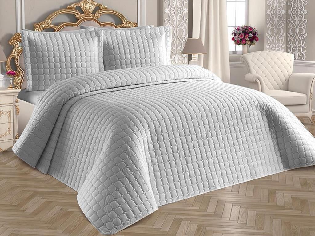 Set cuvertură pat dublu, Estiva - Grey, Gri