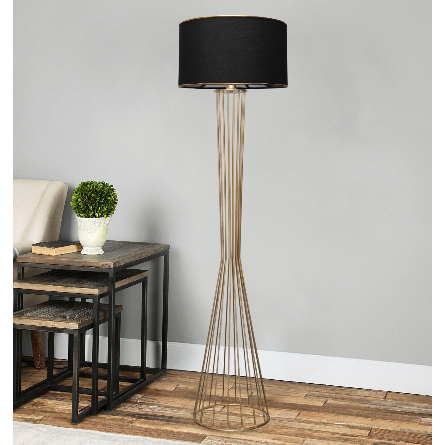 Lampadar, AYD-3078, Negru / Auriu