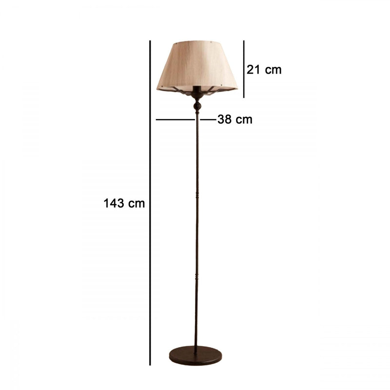 Lampadar AYD-3485, crem/negru, PVC/metal, 21x38x143 cm