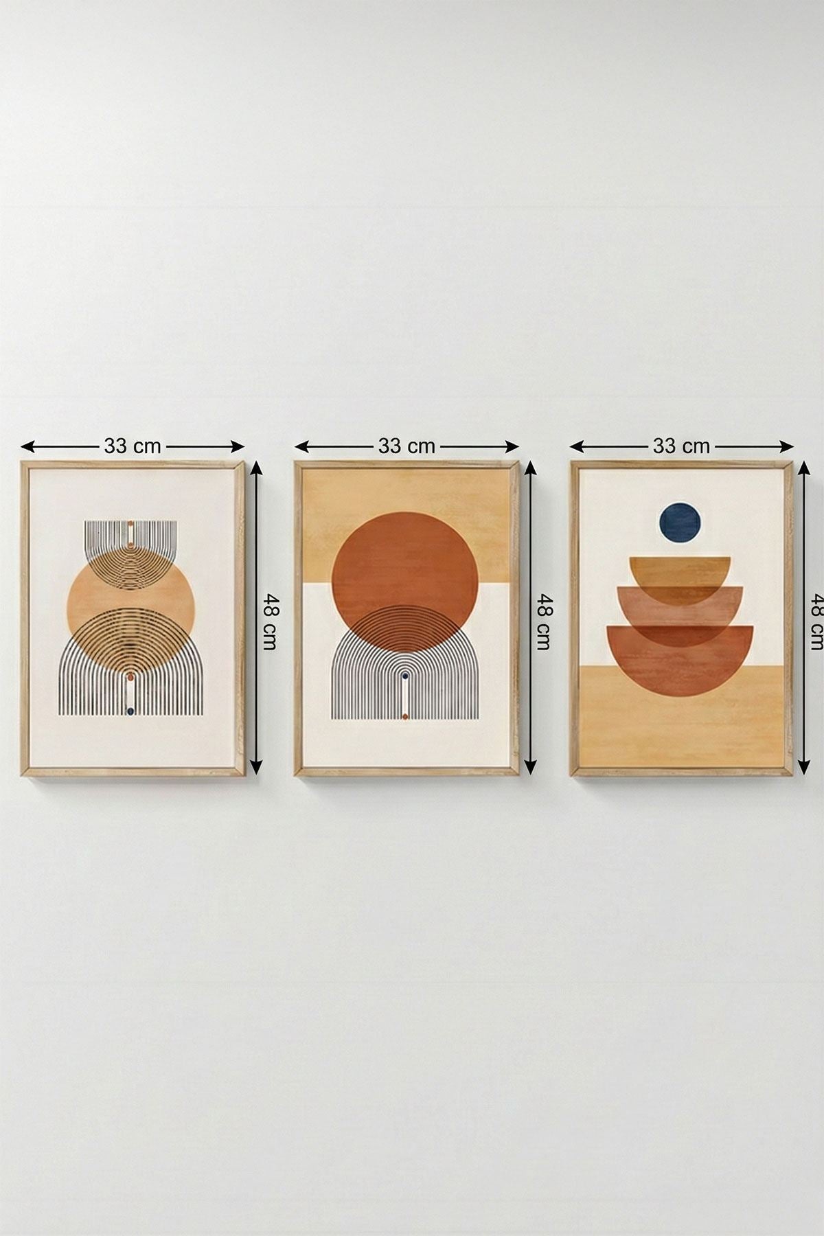 Tablou decorativ MDF cu ramă (3 piese), 3Dartsohoset7, Multicolor