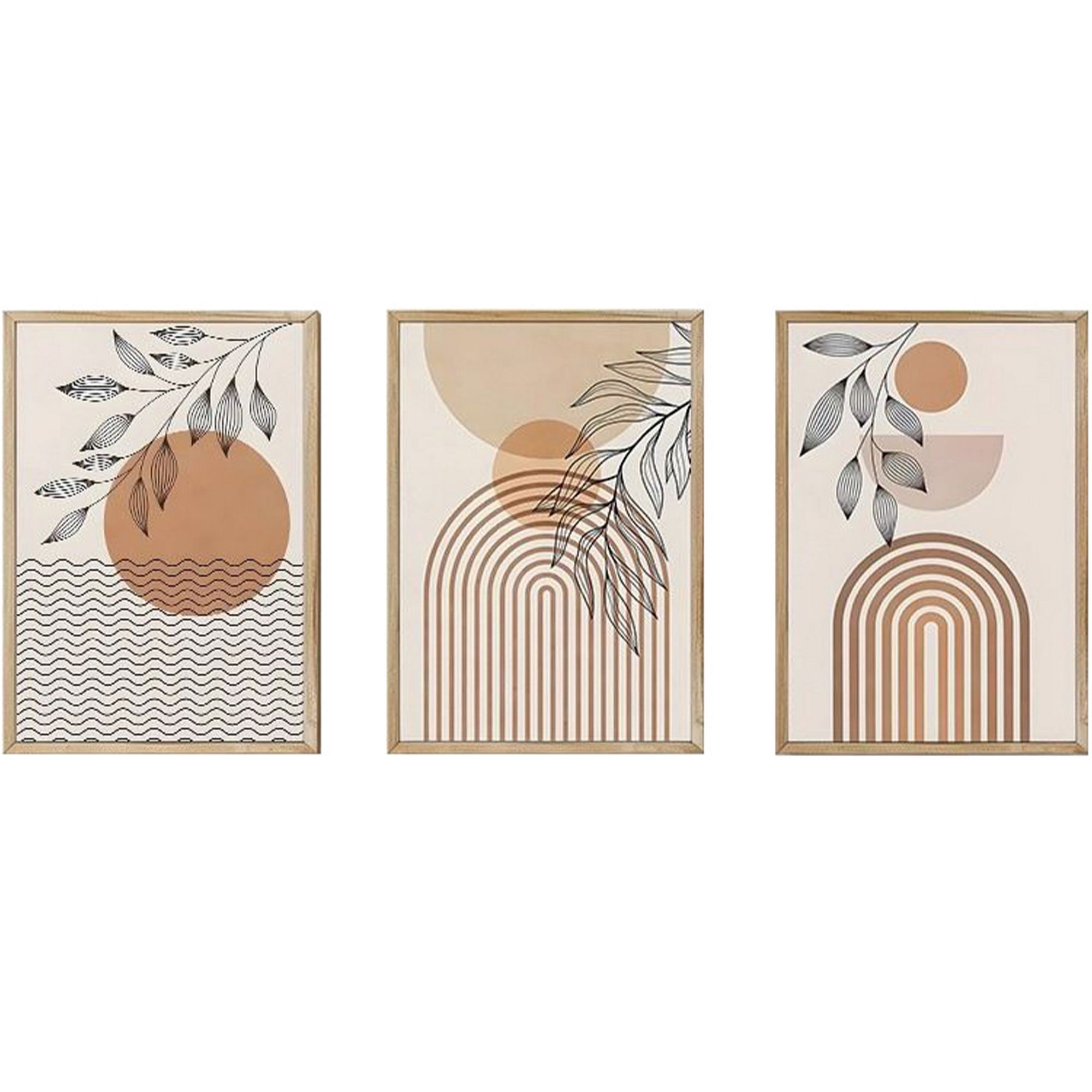 Tablou decorativ MDF cu ramă (3 piese), Artsycllct6, Multicolor
