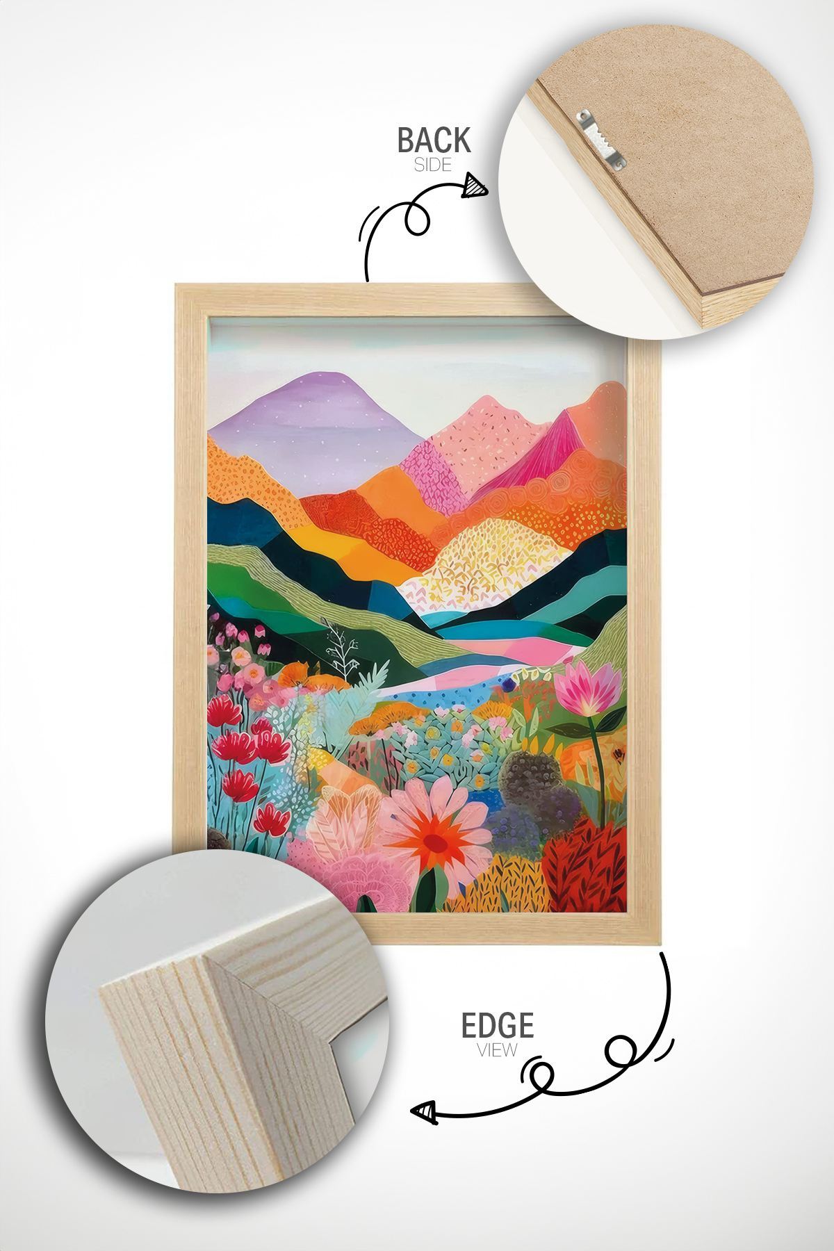 Tablou decorativ MDF cu ramă, Artsrmdl2, Multicolor
