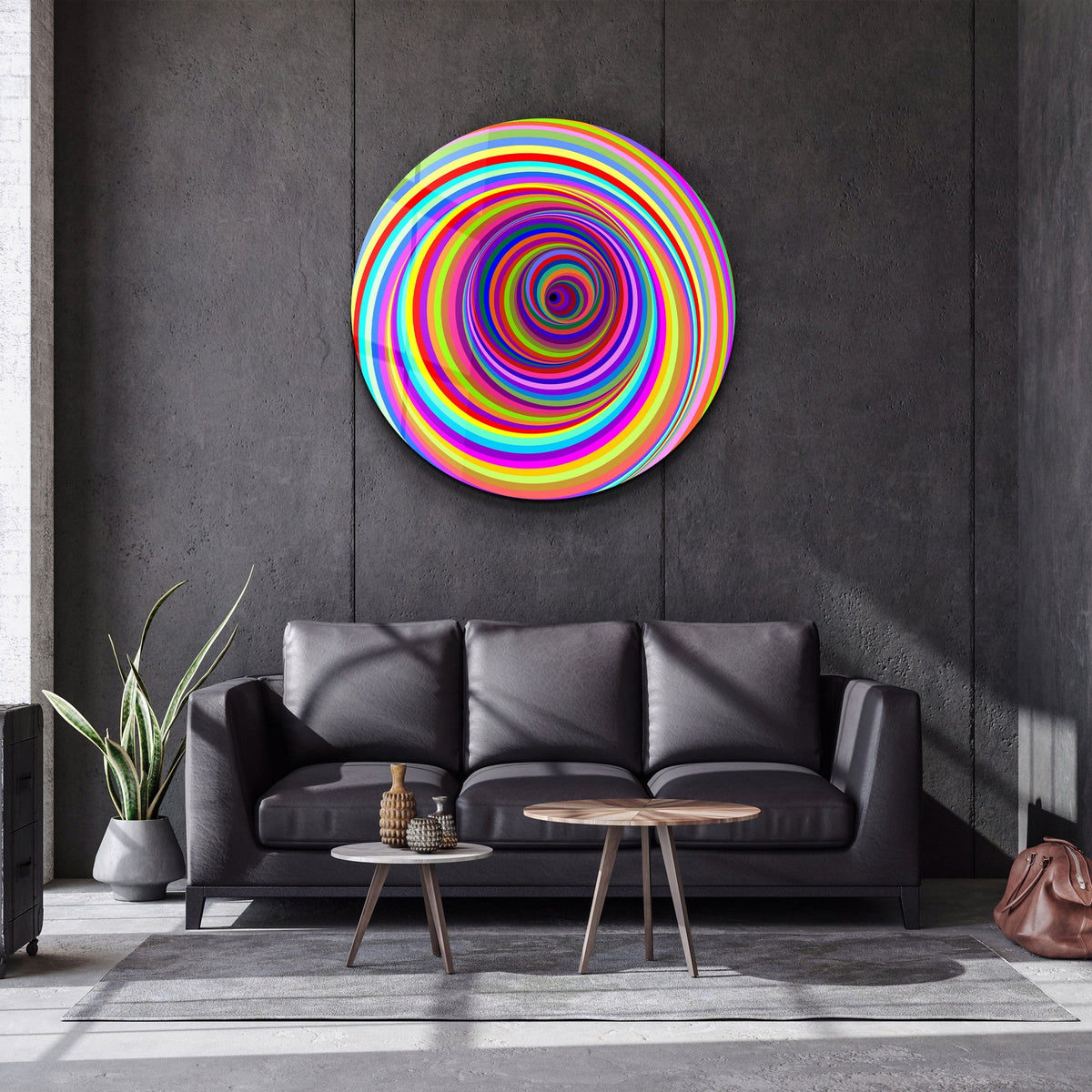 Tablou decorativ din sticlă securizată, SKR-9062 - (80 x 80), Multicolor