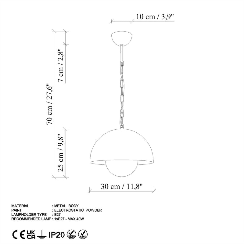 Lustra 795LMG1209, metal, 30x70 cm