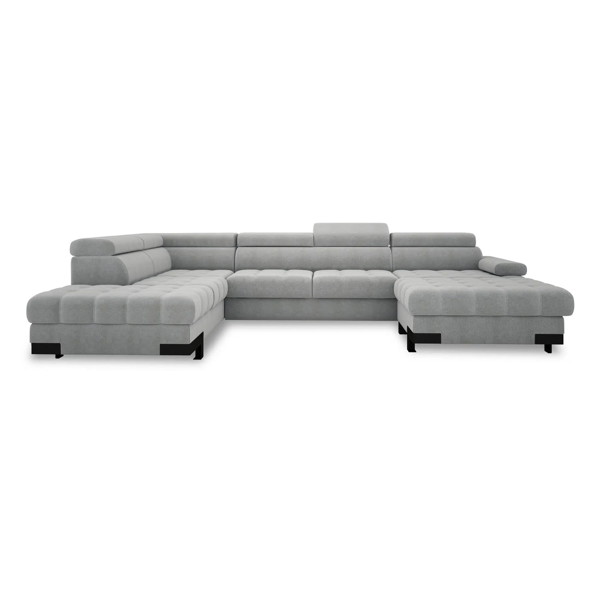 Coltar extensibil SELVA XL, personalizabil materiale gama Oferta Avantaj, cu lada depozitare si tetiere reglabile, 339x223x95 cm