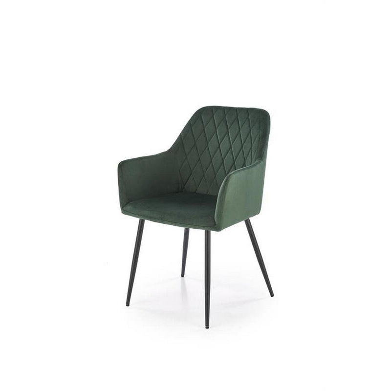 Scaun K558, verde inchis/negru, stofa catifelata/metal, 59x60x86 cm