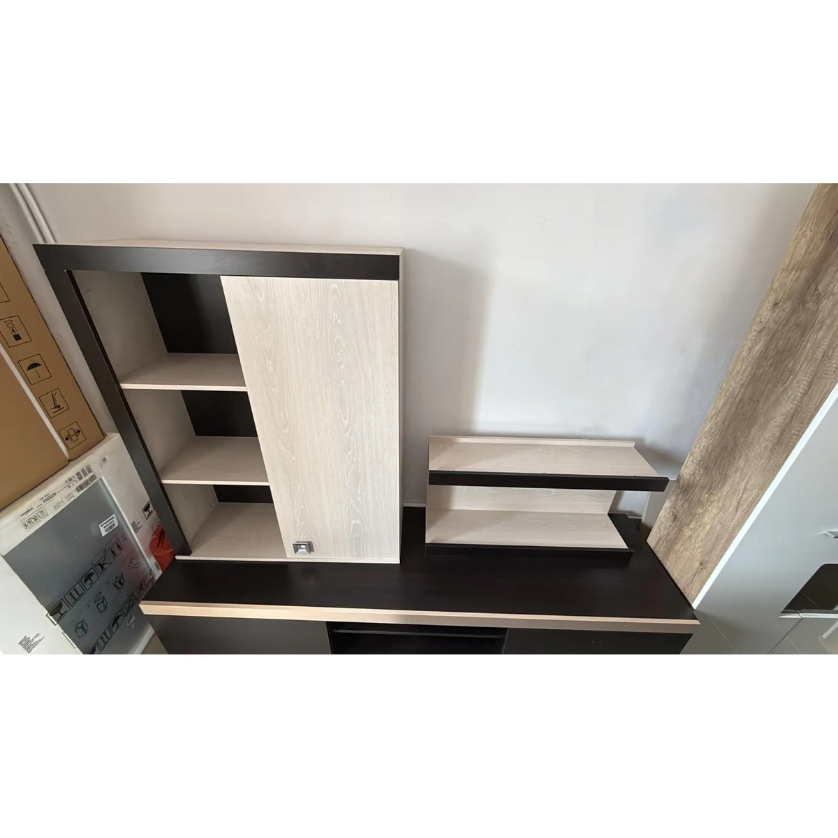 PRODUS RESIGILAT - Set living DOMINO, crem/wenge, PAL