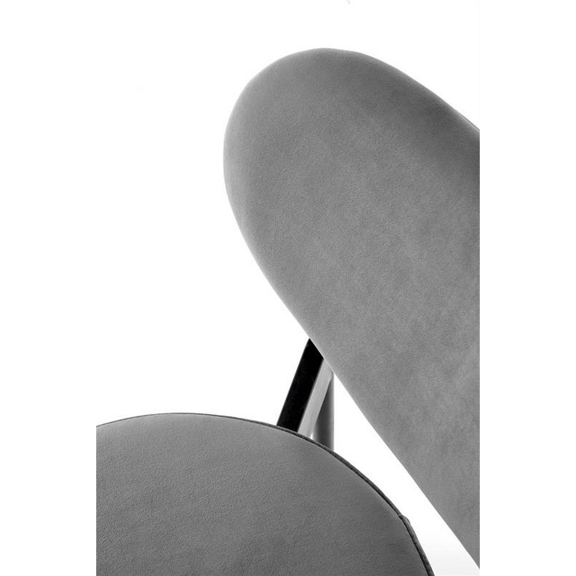 Scaun tapitat K509, gri, stofa catifelata, 42x48x80 cm