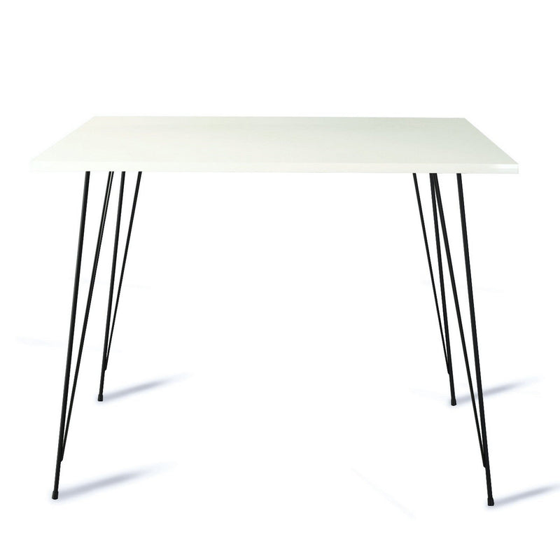 Masa 801CMY2936, alb/negru, PAL melaminat/metal, 90x90x75 cm