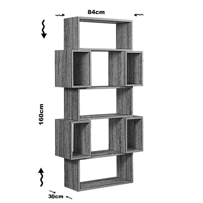 Biblioteca BOX, nuc, PAL melaminat, 84x30x160 cm