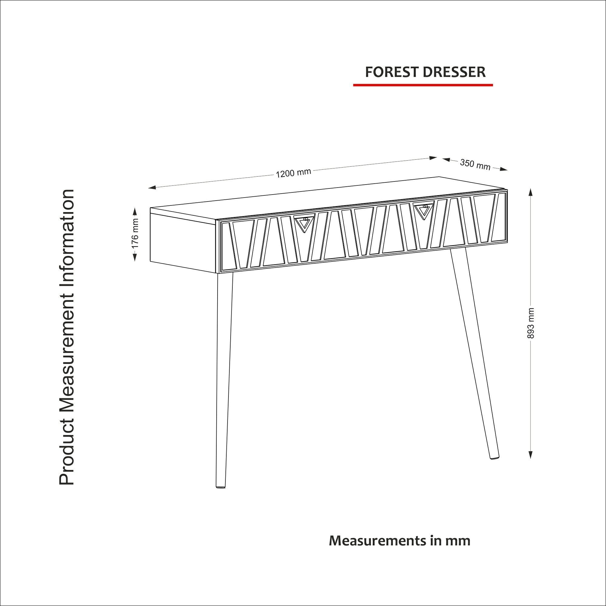 Consola FOREST, bej cu efect de marmura/stejar, PAL melaminat/fag, 120x35x89 cm