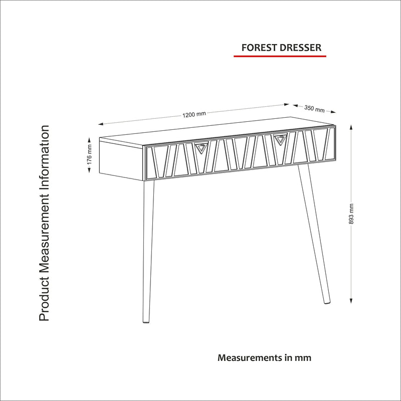 Consola FOREST, bej cu efect de marmura/stejar, PAL melaminat/fag, 120x35x89 cm