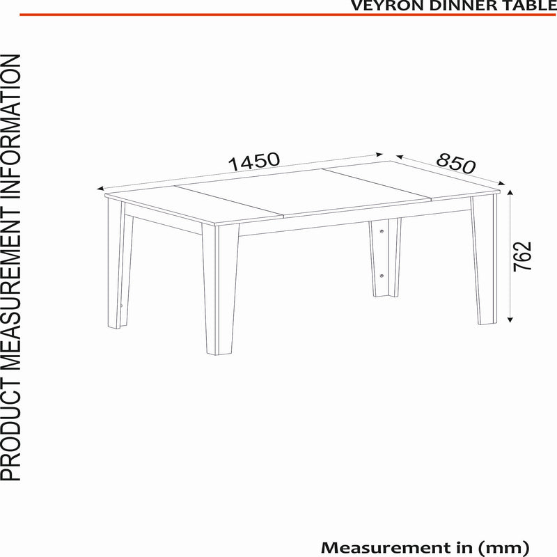 Masa VEYRON, crem/bej cu efect de marmura, PAL melaminat, 145x85x76 cm